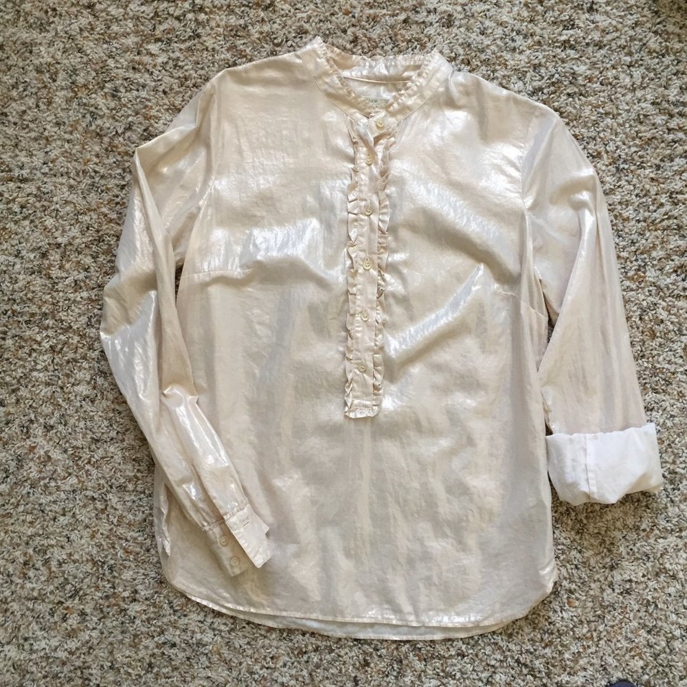 J Crew Metallic Pink Blouse